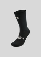 NATURAL PERFORMANCE MULTI SPORT SOCKS - BLACK WITH WHITE LOGOS