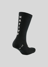 NATURAL PERFORMANCE MULTI SPORT SOCKS - BLACK WITH WHITE LOGOS
