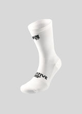 NATURAL PERFORMANCE MULTI SPORT SOCKS - WHITE WITH BLACK LOGOS