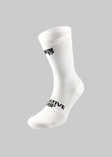 NATURAL PERFORMANCE MULTI SPORT SOCKS - WHITE WITH BLACK LOGOS