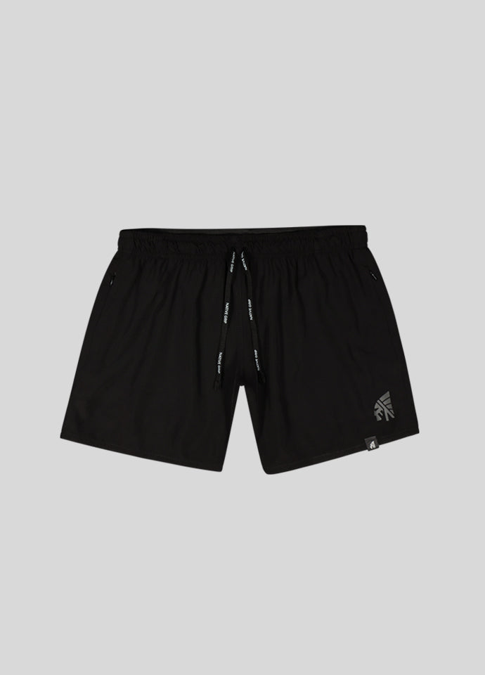 MENS BLACK TRAINING SHORTS WITH ZIP POCKETS