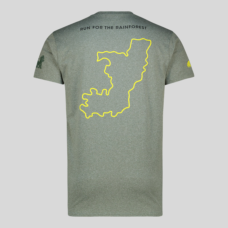 MENS OLIVE GREY TRAINING T-SHIRT (RUN FOR THE RAINFOREST)