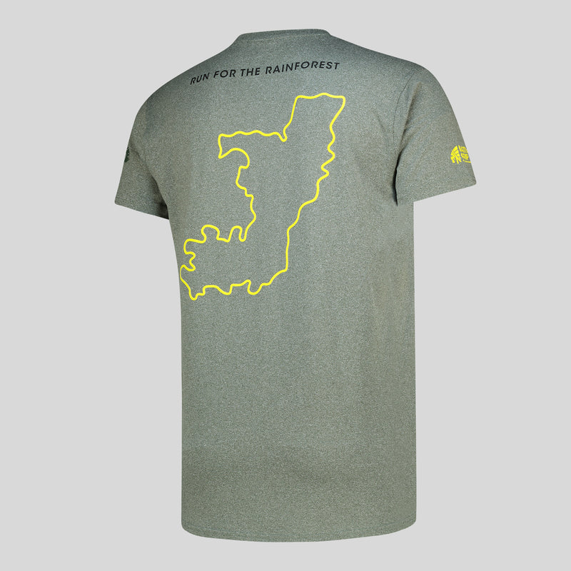 MENS OLIVE GREY TRAINING T-SHIRT (RUN FOR THE RAINFOREST)