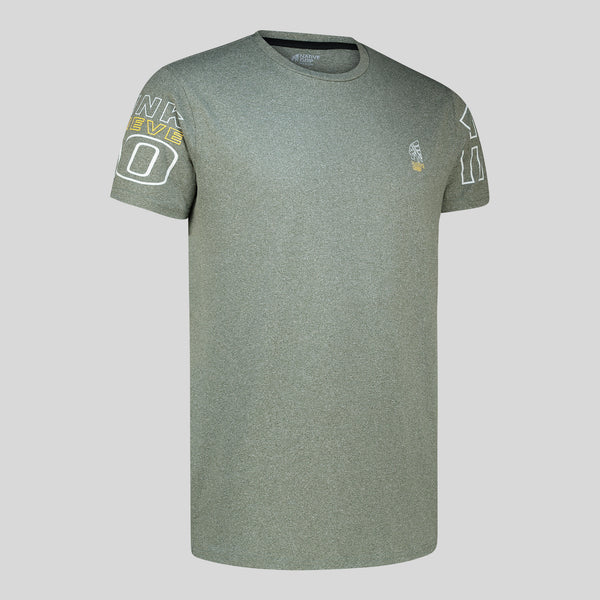 MENS OLIVE GREY TRAINING T-SHIRT (THINK. BELIEVE. DO)